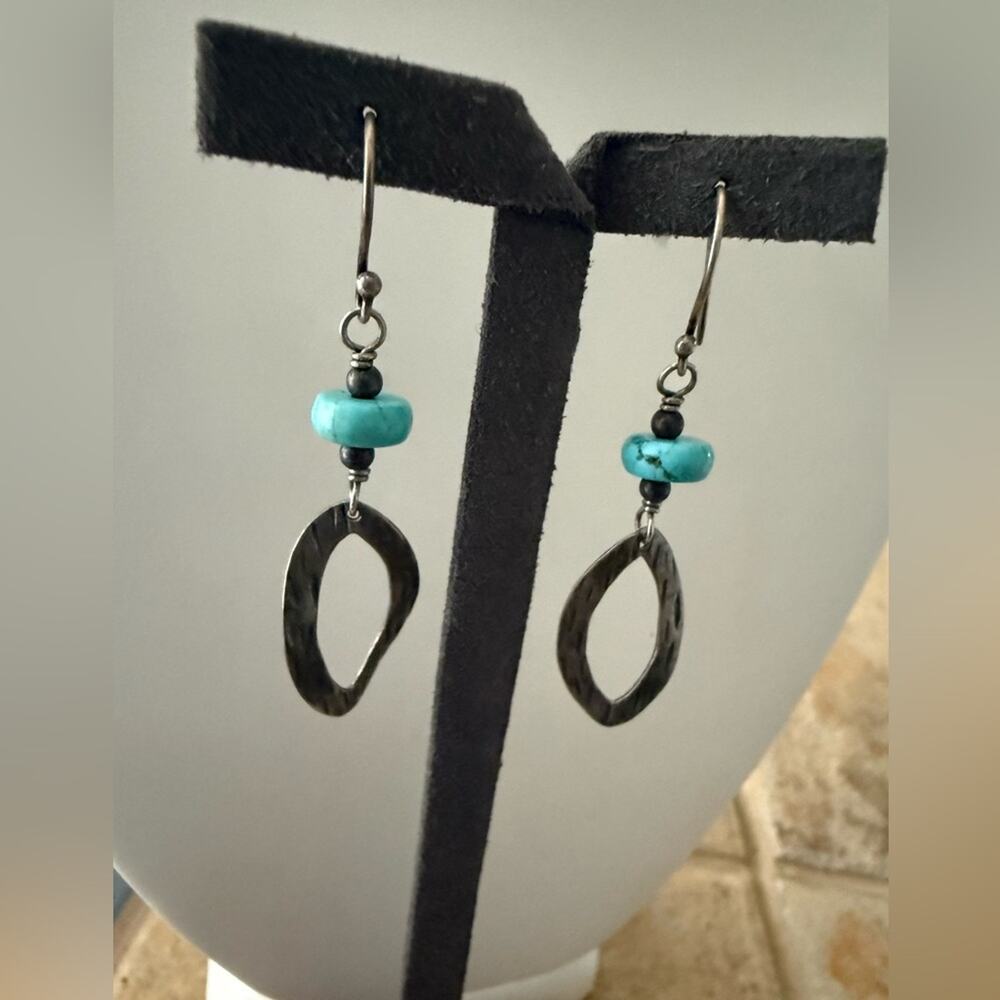 Silpada 925 Sterling Silver Turquoise Bead Dangle Earrings